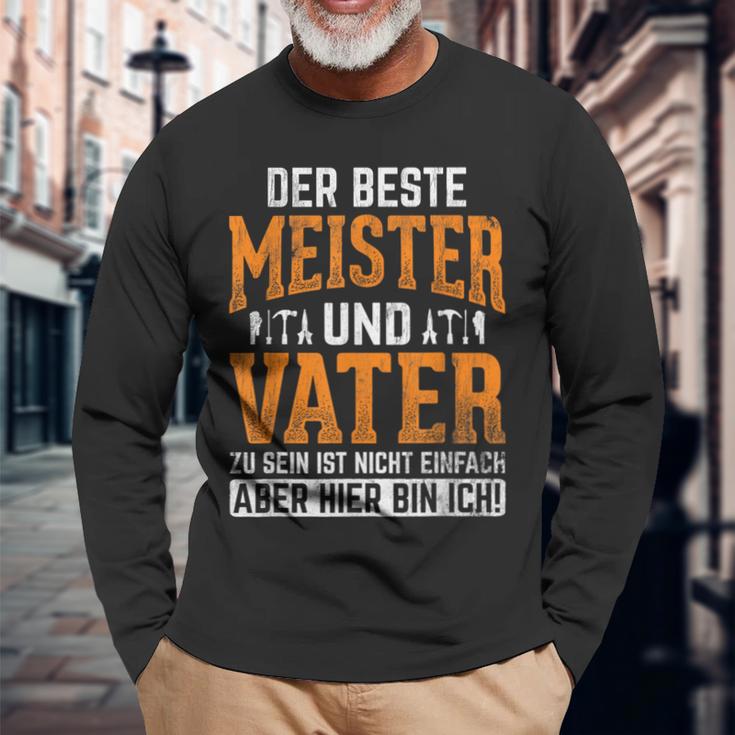 With Bester Meister Und Fater Handwerker Papa Meister Langarmshirts Geschenke für alte Männer