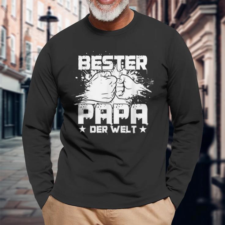 Bester Papa Der Welt Fist Greeting Langarmshirts Geschenke für alte Männer