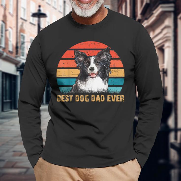 Besthund Papa Allzeit Best Dog Papa Alltimesintage Border Collie Langarmshirts Geschenke für alte Männer