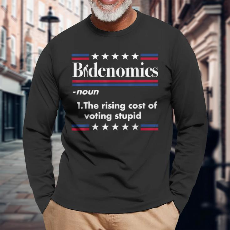Bidenomics Rising Cost Of Voting Joe Biden Satire Long Sleeve T-Shirt Gifts for Old Men