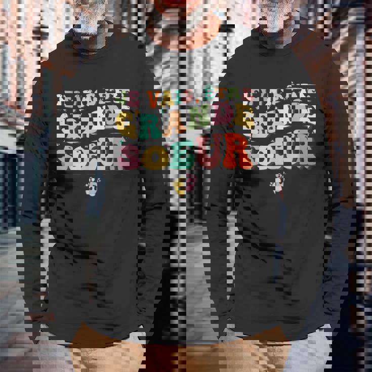 Bientot Grande Soeur Je Vais Être Grande Sœur T-shirt à manches longues Cadeaux pour les vieillards