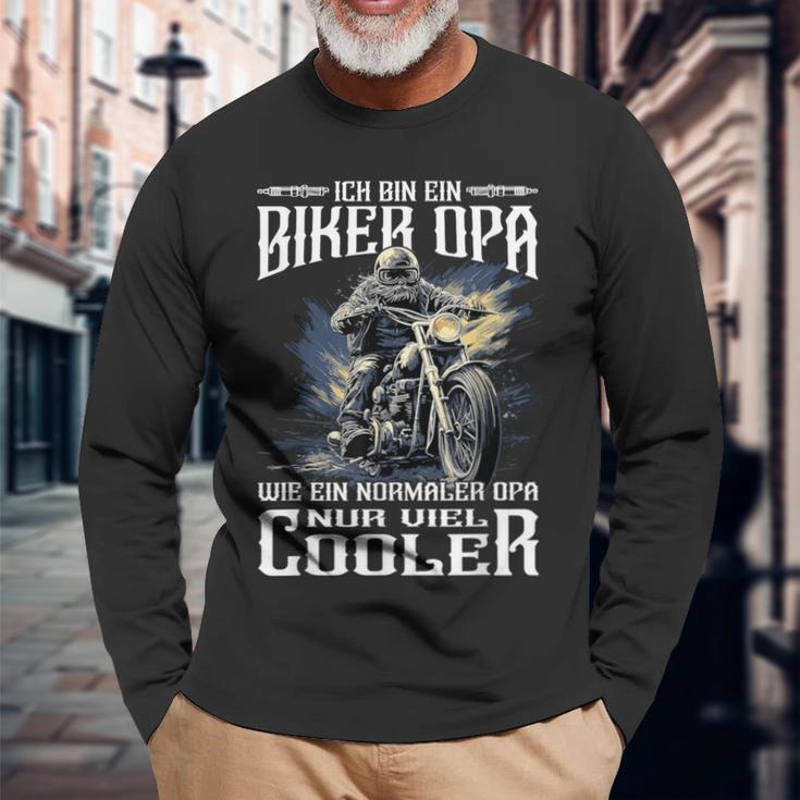 Biker Opa Langarmshirts, Einzigartiger Motorradfahrer Ruhestand Spruch Geschenke für alte Männer