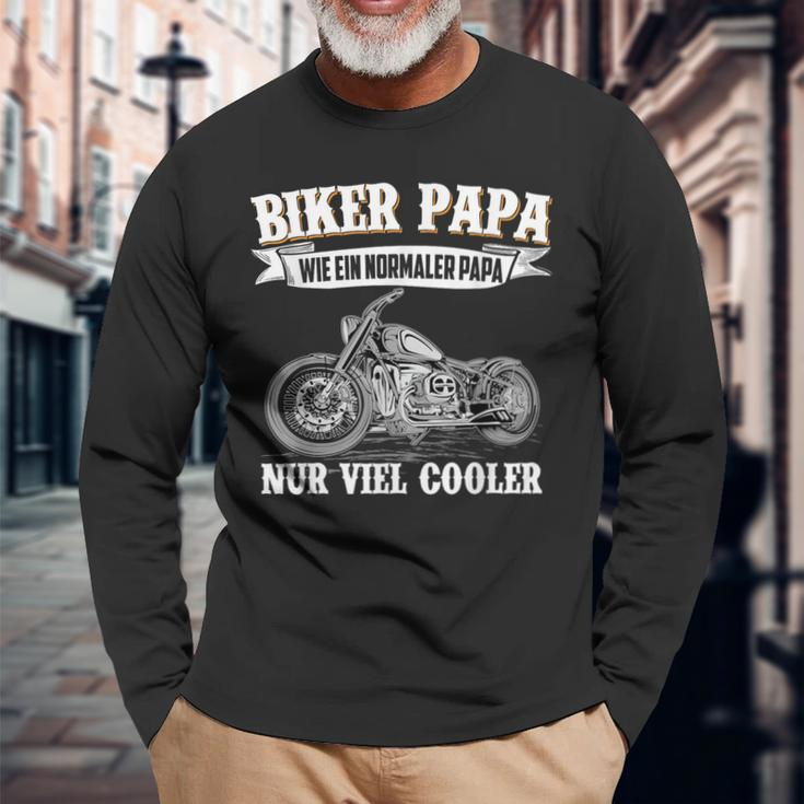 Biker Papa Langarmshirts: Für Coole Motorradfahrer Väter, Einzigartiges Design Geschenke für alte Männer