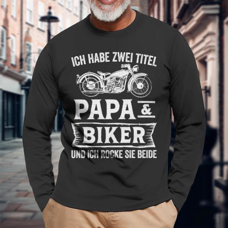 Biker Papa Motorradfahrer Motorrad Langarmshirts Geschenke für alte Männer