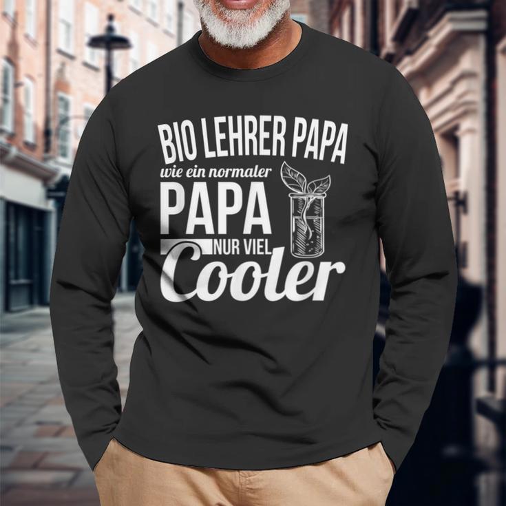 Bio Lehrer Papa Spruch Sportlehrer Gymnasium Lehrerin Langarmshirts Geschenke für alte Männer