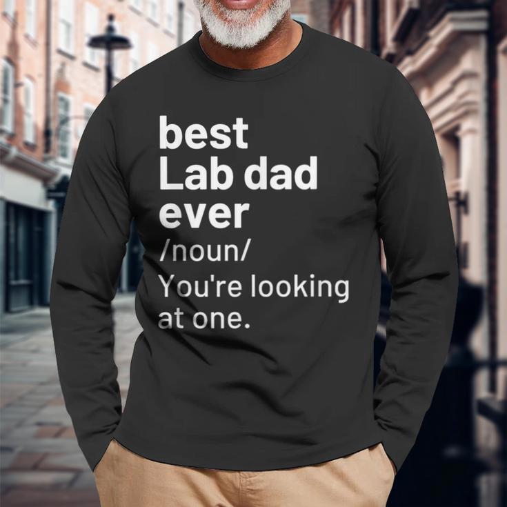 Black Yellow Chocolate Fox Red Lab Dad Labrador Definition Long Sleeve T-Shirt Gifts for Old Men