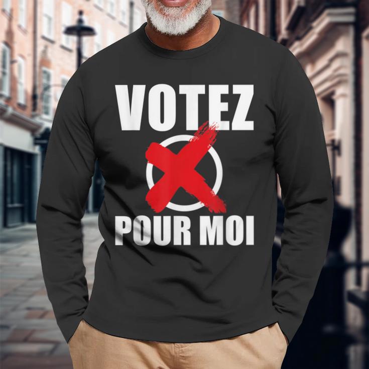 Blague Votez Pour Moi Slogan Élections Politique T-shirt à manches longues Cadeaux pour les vieillards