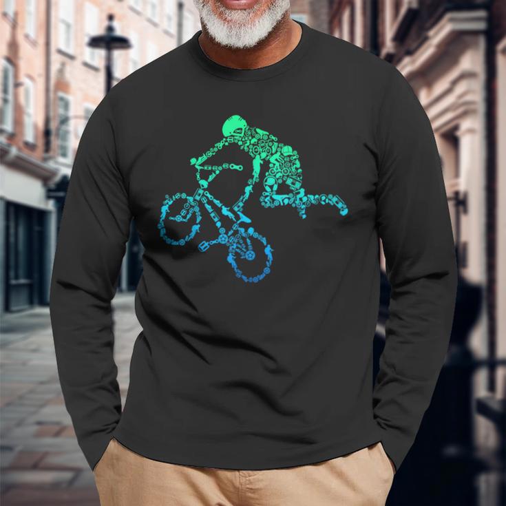 Bmx Stunt Dirt Bike Freestyle Driver Langarmshirts Geschenke für alte Männer