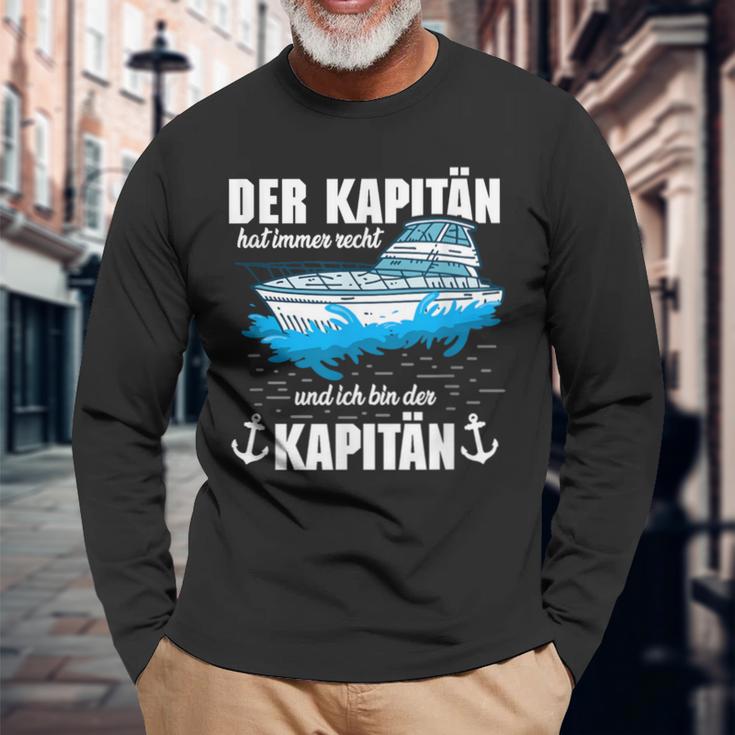 Boat Der Kapitän Hat Immer Right Langarmshirts Geschenke für alte Männer