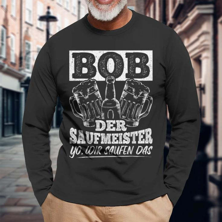 Bob Der Saufmeister Langarmshirts, Spaß für Biertrinker Geschenke für alte Männer
