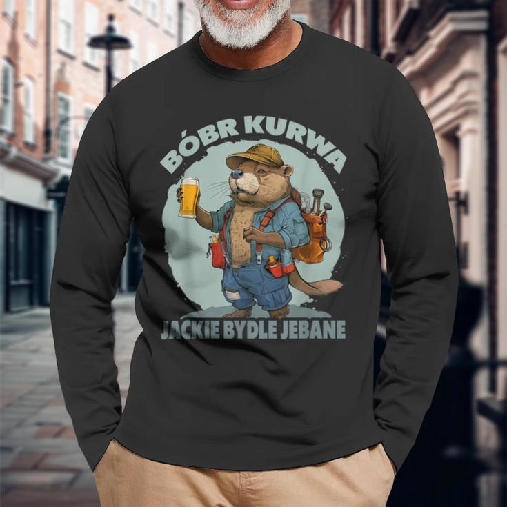 Bober Bobr Kurwa Langarmshirts Geschenke für alte Männer