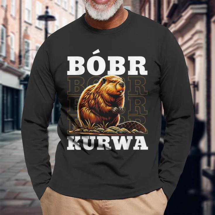 Bobr Kurwa Bober Bobr Meme Langarmshirts Geschenke für alte Männer