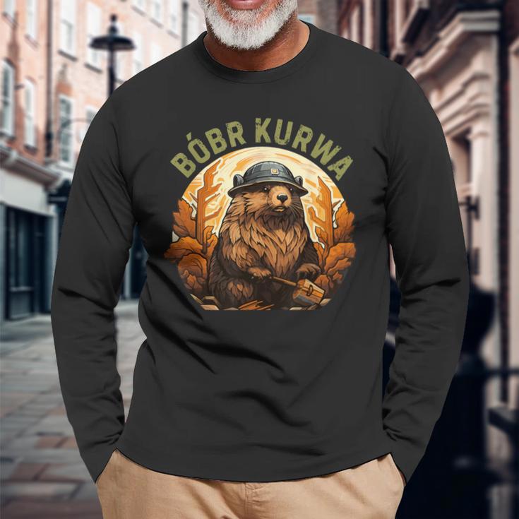 Bobr Kurwa Bober Bobr Meme Langarmshirts Geschenke für alte Männer