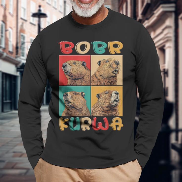 Bobr Kurwa Meme Retro Biber Kurwa Langarmshirts Geschenke für alte Männer