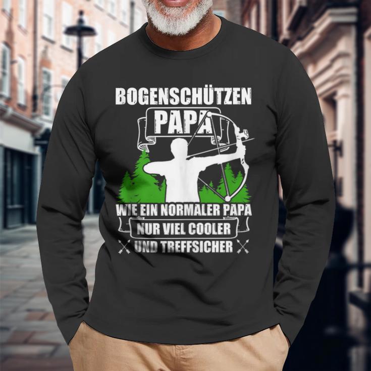 Bogenschützen Papa Pfeil Und Bogen Bogenschießen Langarmshirts Geschenke für alte Männer