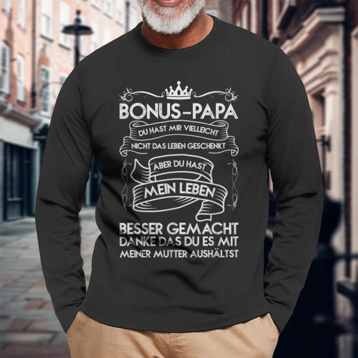 Bonus Papa Langarmshirts Schwarz S, Du Hast Mir Das Leben Bereichert Geschenke für alte Männer
