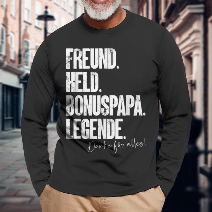 Bonuspapa Bester Step Papa Stepdad Bonus Papa S Langarmshirts Geschenke für alte Männer