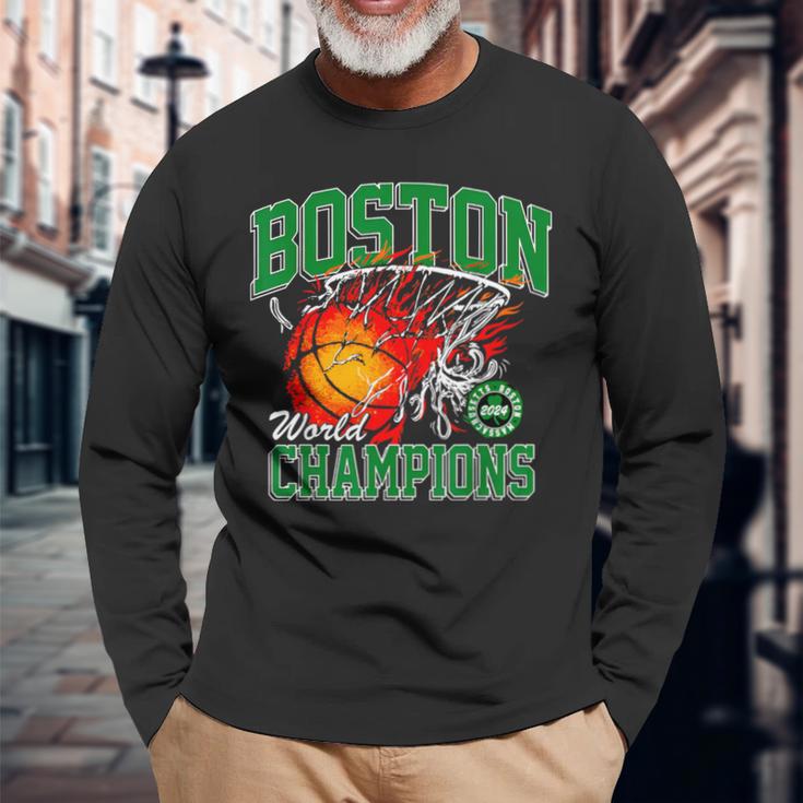 Boston World Champions 2024 Long Sleeve T-Shirt Gifts for Old Men