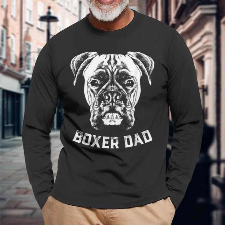 Boxer Dog Dad Dad For Boxer Dog Langarmshirts Geschenke für alte Männer
