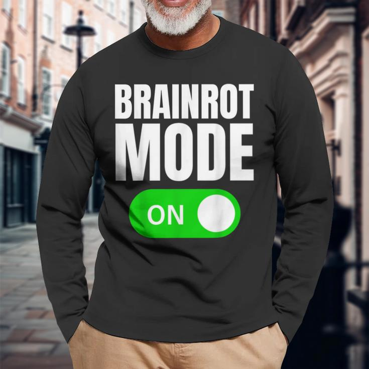 Brainrot On Meme Social Media Long Sleeve T-Shirt Gifts for Old Men
