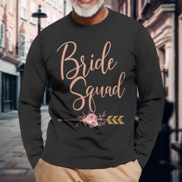 Bride Squad Bridal Shower Bridesmaid Wedding Party Long Sleeve T-Shirt Gifts for Old Men