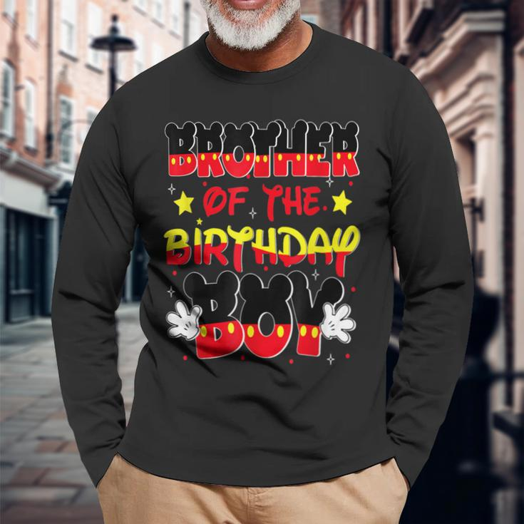 Brother Of The Birthday Boy Mouse Family Matching Long Sleeve T-Shirt Gifts for Old Men