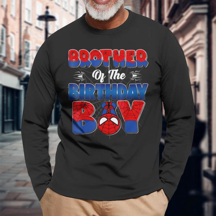 Brother Of The Birthday Boy Spider Family Matching Long Sleeve T-Shirt Gifts for Old Men