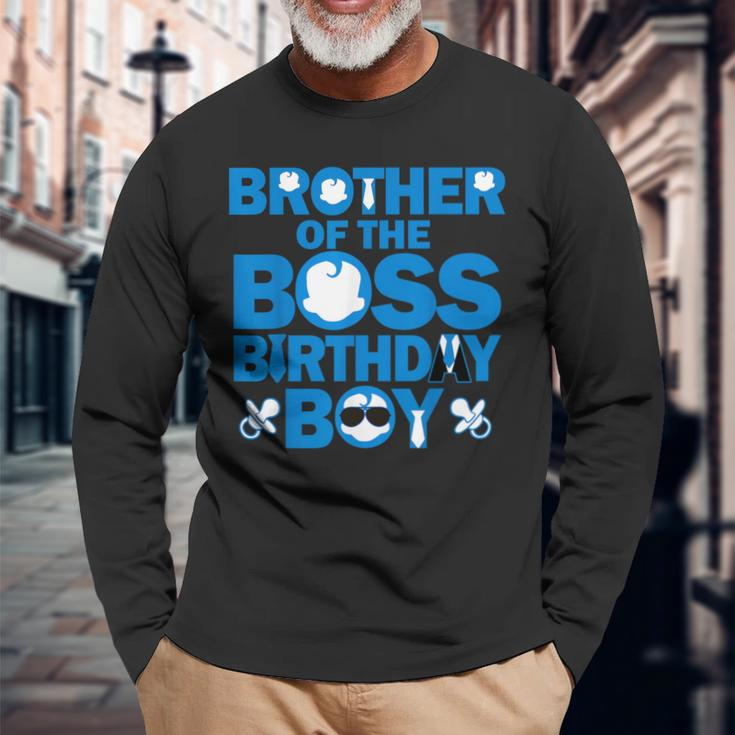 Brother Of The Boss Birthday Boy Baby Family Party Decor Long Sleeve T-Shirt Gifts for Old Men
