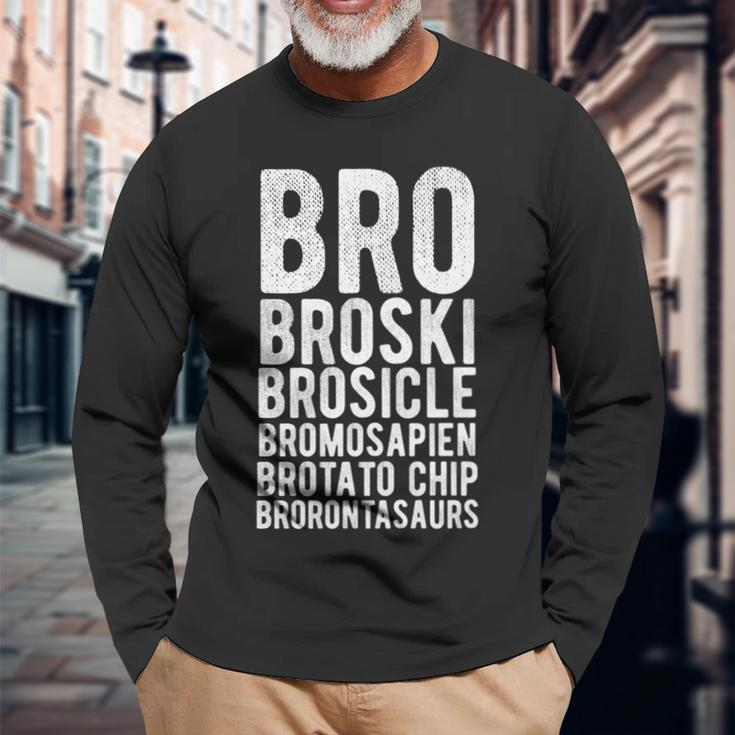 Brother Bro Nick Names Family Sibling Long Sleeve T-Shirt Gifts for Old Men