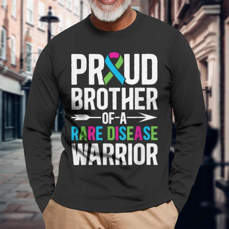 Brother Of A Rare Disease Warrior Rare Disease Awareness Long Sleeve T-Shirt Gifts for Old Men