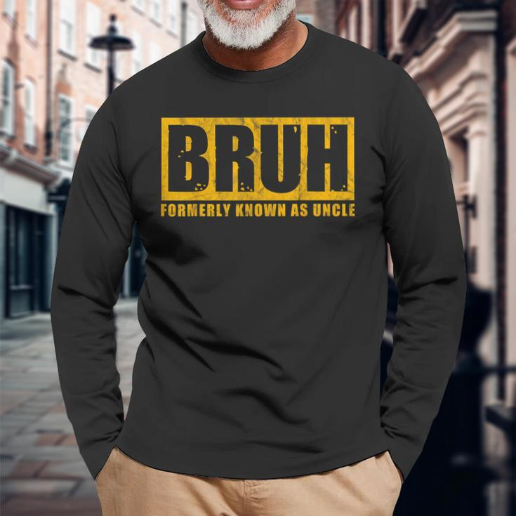 Bruh Formerly Known As Uncle Vintage Father's Day Men Long Sleeve T-Shirt Gifts for Old Men