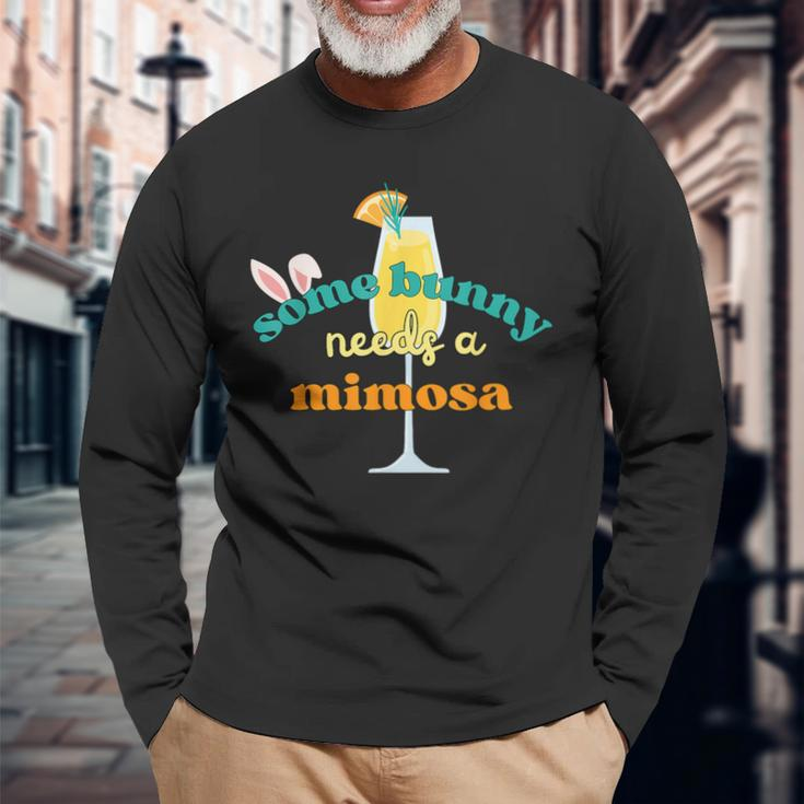 Some Bunny Needs A Mimosa Easter Brunch Women Long Sleeve T-Shirt Gifts for Old Men