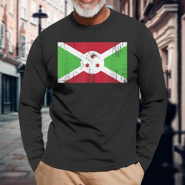 Burundi Flagge-Fahne Geschenk Fußball-Fan Sport Langarmshirts Geschenke für alte Männer