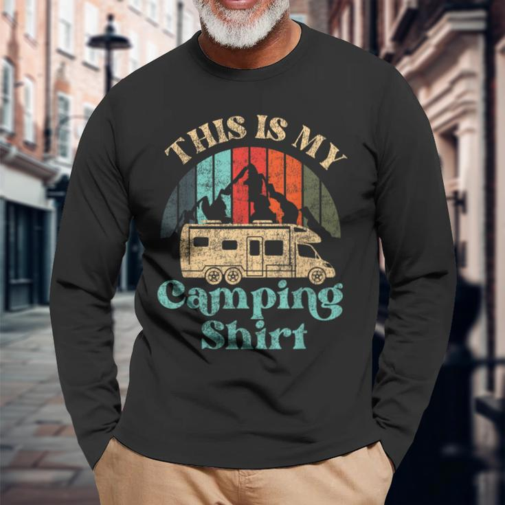 This Is My Camping Motorhome Campervan Retro Vintage Long Sleeve T-Shirt Gifts for Old Men