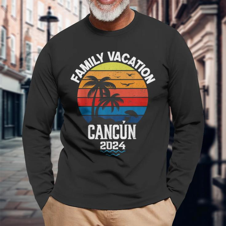 Cancun 2024 Family Vacation Trip Matching Group Long Sleeve T-Shirt Gifts for Old Men