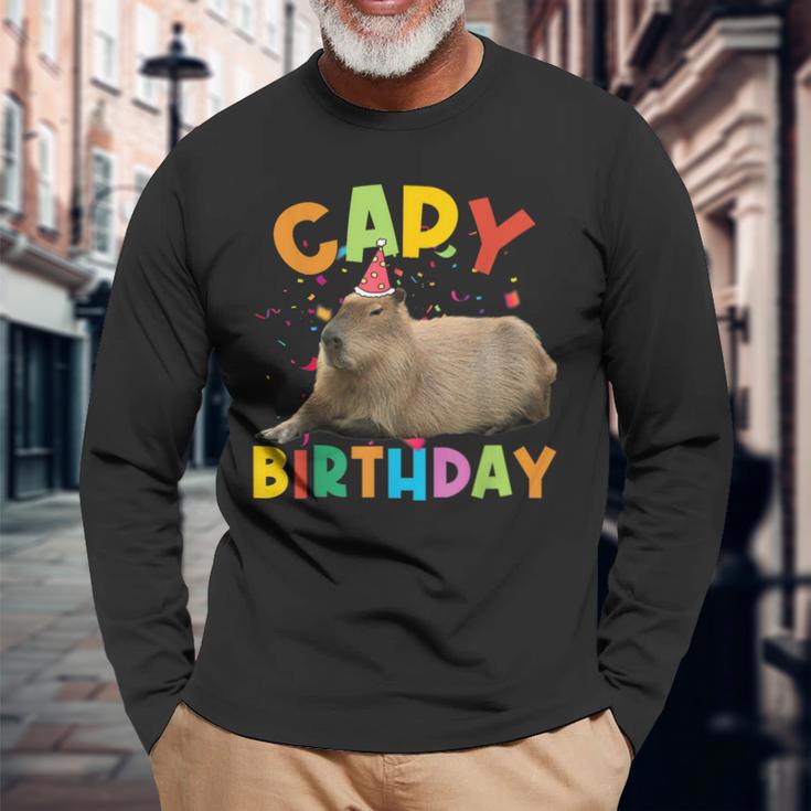 Capy Birthday Capybara Animals Boys Girls Birthday Long Sleeve T-Shirt Gifts for Old Men