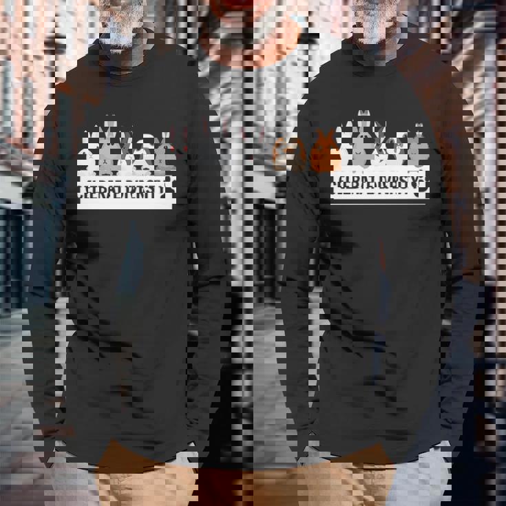 Celebrate Diversity Pet Bunnies For Rabbit Lovers Long Sleeve T-Shirt Gifts for Old Men