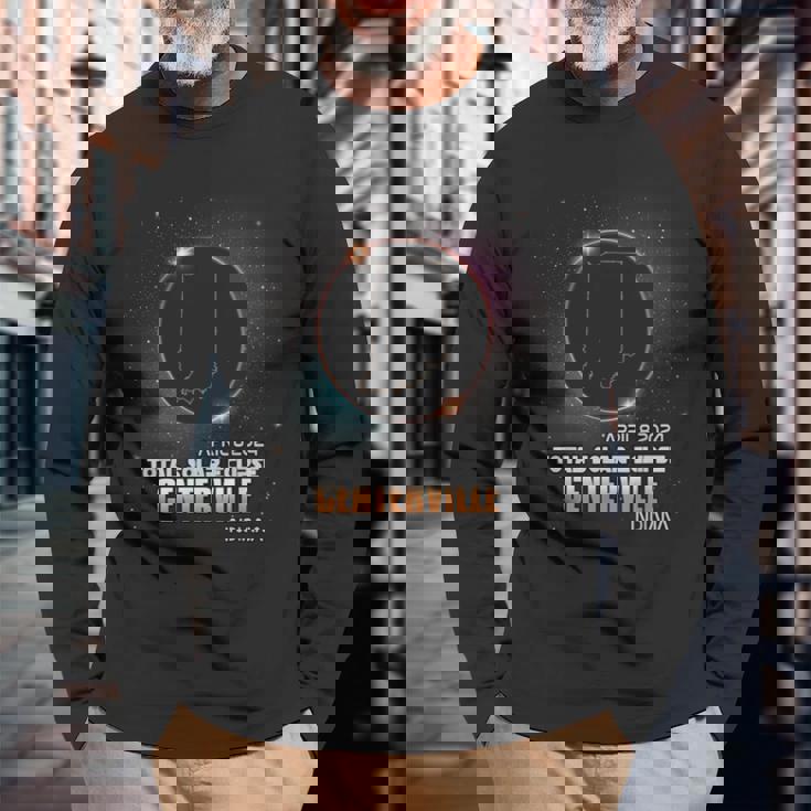 Centerville Indiana Total Solar Eclipse 2024 Long Sleeve T-Shirt Gifts for Old Men Centerville Indiana Total Solar Eclipse 2024 Long Sleeve T-Shirt Gifts for Old Men
