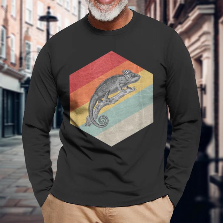 Chameleon Chameleon Retrointage Lizard Langarmshirts Geschenke für alte Männer