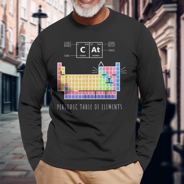 Chemistry Cat Periodic Table Of Elements Long Sleeve T-Shirt Gifts for Old Men
