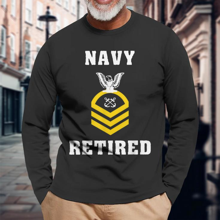 Chief Petty Officer Navy Retired Long Sleeve T-Shirt Gifts for Old Men