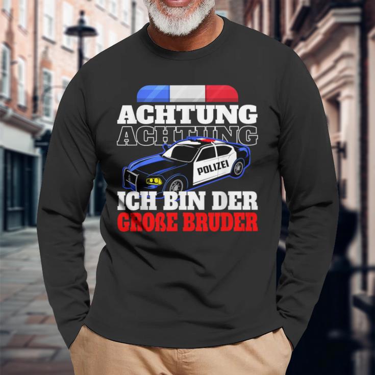 Children's Ich Bin Der Große Bruder Police Siblings Langarmshirts Geschenke für alte Männer