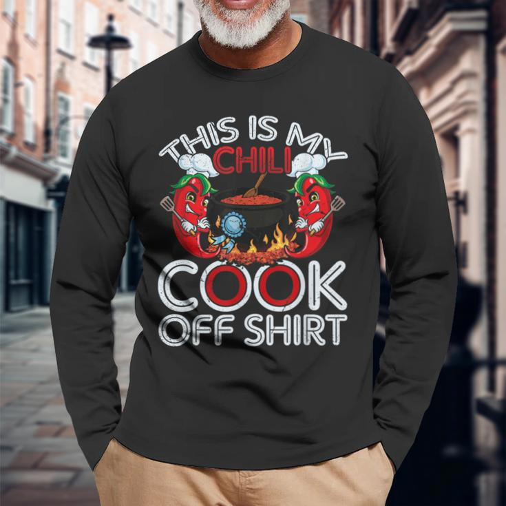 This Is My Chili Cook Off Mexican Food Cinco De Mayo Long Sleeve T-Shirt Gifts for Old Men