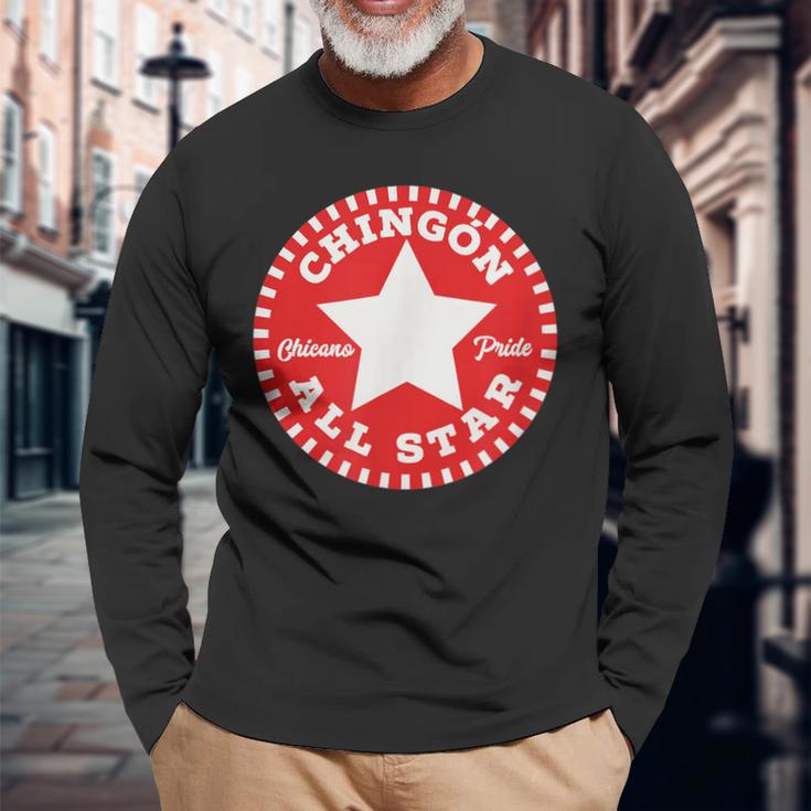 Chingon All Star Chicano Long Sleeve T-Shirt Gifts for Old Men