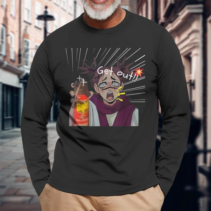 Choso Meme Get Out Long Sleeve T-Shirt Gifts for Old Men