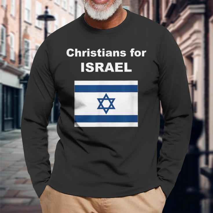 Christians For Israel Long Sleeve T-Shirt Gifts for Old Men