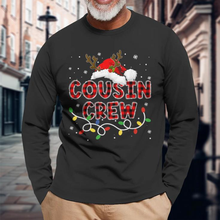 Christmas Cousin Crew Buffalo Plaid Family Xmas Pajamas Pjs Long Sleeve T-Shirt Gifts for Old Men