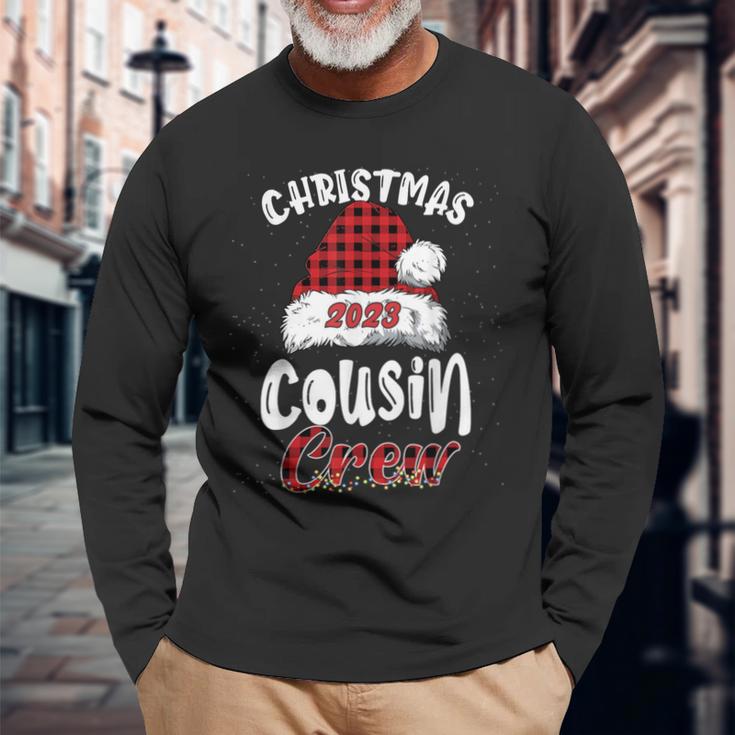 Christmas Cousin Crew Buffalo Red Plaid Pajamas Family Xmas Long Sleeve T-Shirt Gifts for Old Men