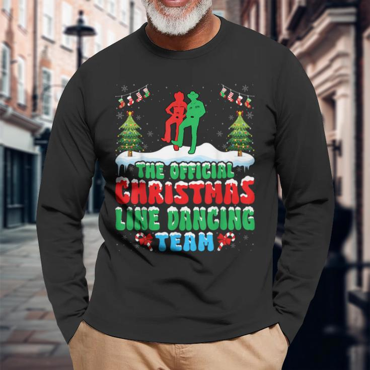 Christmas Line Dancing Dance Team Line Dancer Xmas Long Sleeve T-Shirt Gifts for Old Men