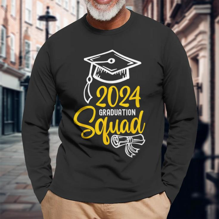 Class Of 2024 Graduation Squad Senior 24 Graduate Family Long Sleeve T-Shirt Gifts for Old Men
